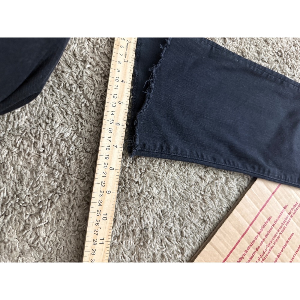 Mother Insider Crop Step Fray Jeans Not Guilty Black High Rise Flare Size 27 - Picture 6 of 8